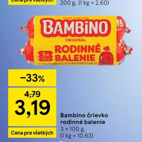Bambino črievko rodinné balenie 3 × 100 g