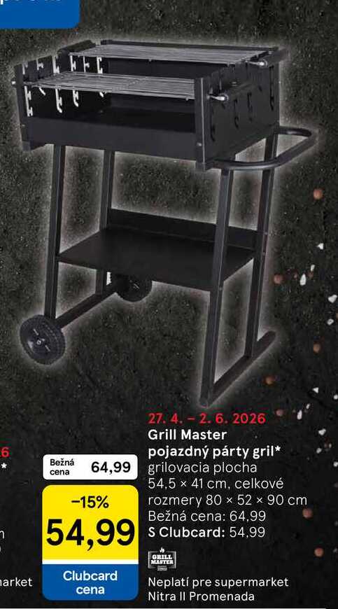Grill Master pojazdný párty gril 