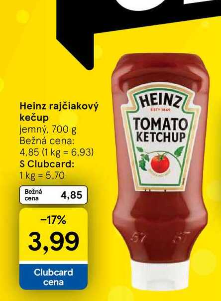 Heinz rajčiakový kečup jemný, 700 g