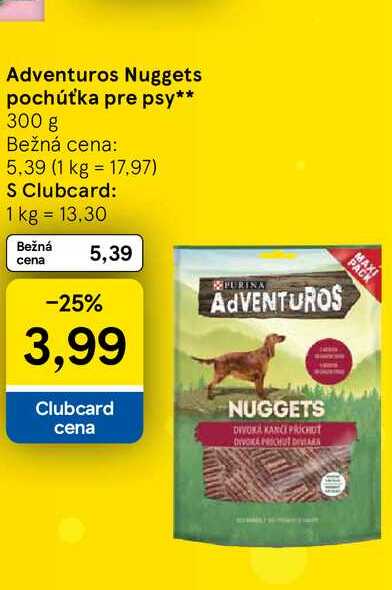 Adventuros Nuggets pochúťka pre psy 300 g