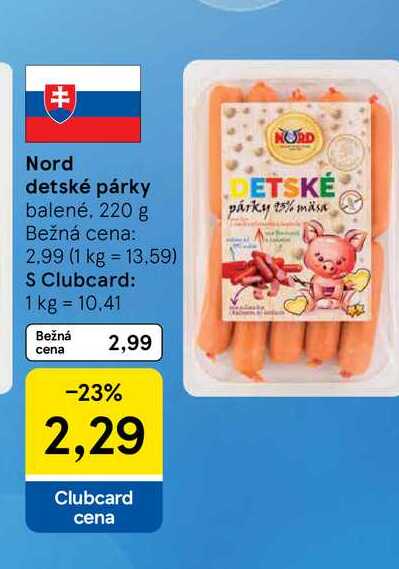 Nord detské párky balené, 220 g 