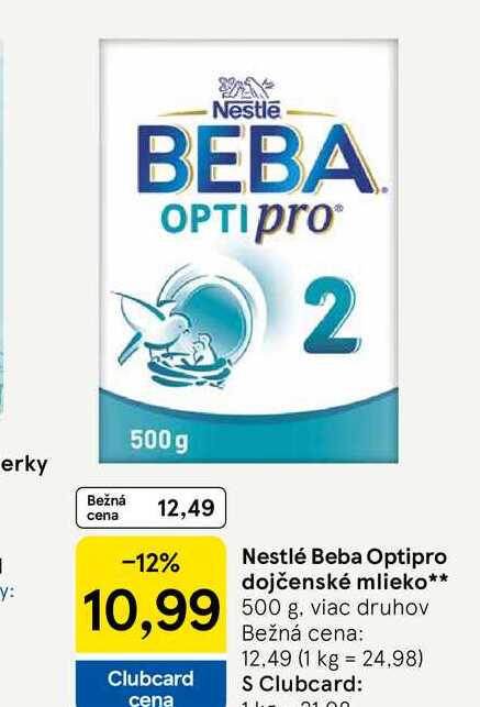 Nestlé Beba Optipro dojčenské mlieko 500 g