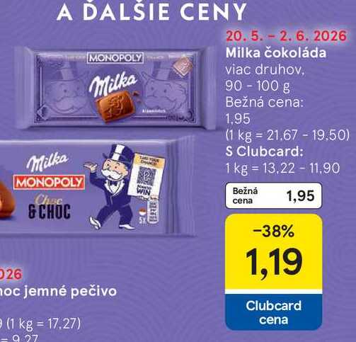 Milka čokoláda viac druhov, 90-100 g