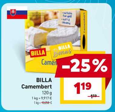 BILLA Camembert 120 g