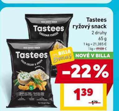 Tastees ryžový snack 65 g 