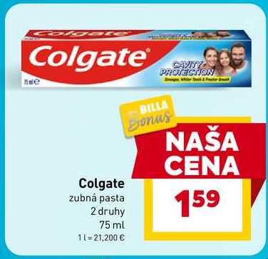 Colgate zubná pasta 2 druhy 75 ml