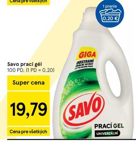 Savo prací gél 100 PD