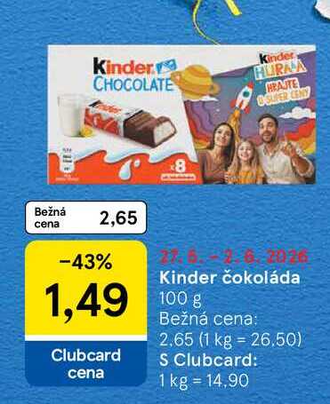 Kinder čokoláda 100g