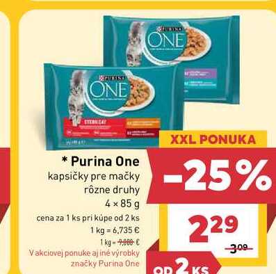 Purina One kapsičky pre mačky rôzne druhy 4 x 85 g 