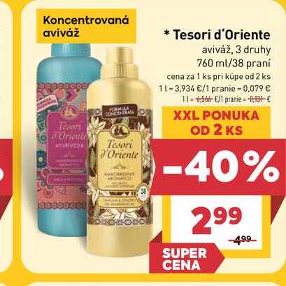 Tesori d'Oriente aviváž, 3 druhy 760 ml/38 praní