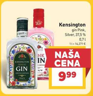 Kensington gin Pink, Silver, 37,5% 0,7 L