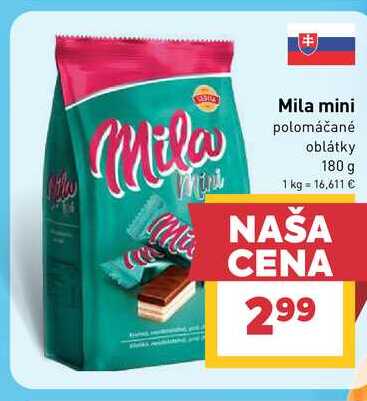 Mila mini polomáčané oblátky 180 g