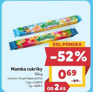 Mamba cukríky 106 g