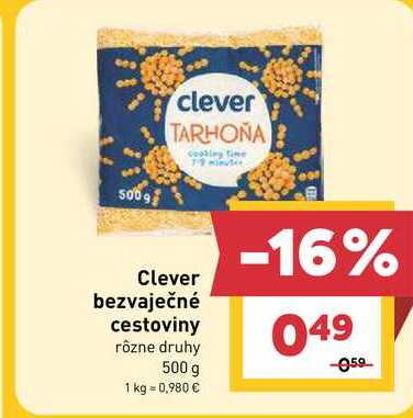 Clever bezvaječné cestoviny rôzne druhy 500 g