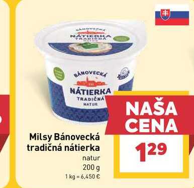Milsy Bánovecká tradičná nátierka natur 200 g