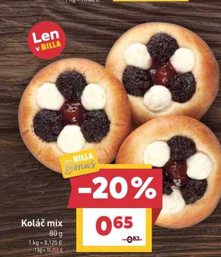 BILLA Koláč mix 80 g