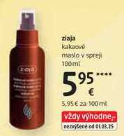 ziaja kakaové maslo v spreji, 100 ml