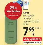 HAAN STAY AWAY Citronella repelent v spreji, 45ml