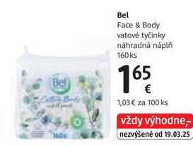 Bel Face & Body vatové tyčinky, 160 ks   