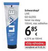Schwarzkopf LIVE GO GLOSS toner na vlasy, 150 ml