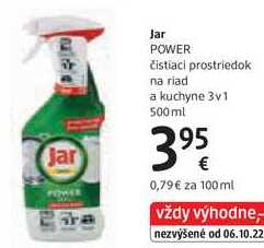 Jar POWER čistiaci prostriedok na riad a kuchyne 3v1, 500 ml