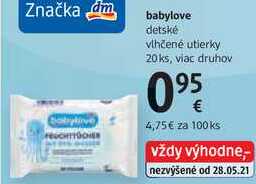 babylove detské vlhčené utierky, 20 ks