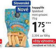 happylife špaldové mini grissini, 75 g