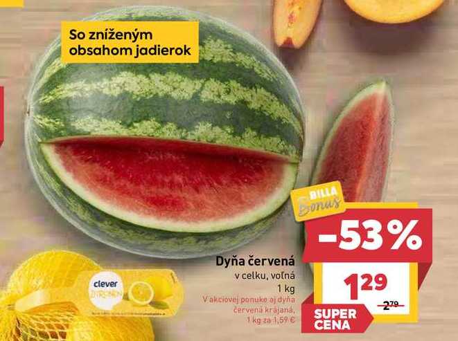 Dyňa červená v celku, voľná 1 kg 