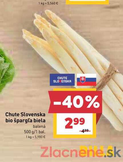 Chute Slovenska bio špargľa biela balená 500 g/1 bal. 