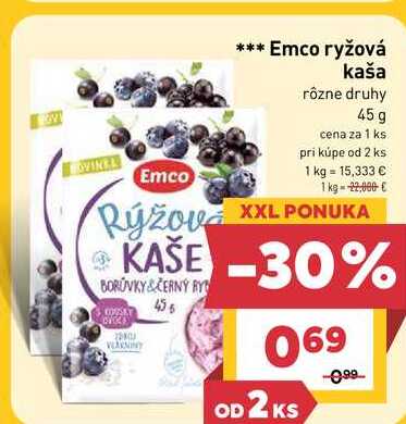 Emco ryžová kaša rôzne druhy 45 g