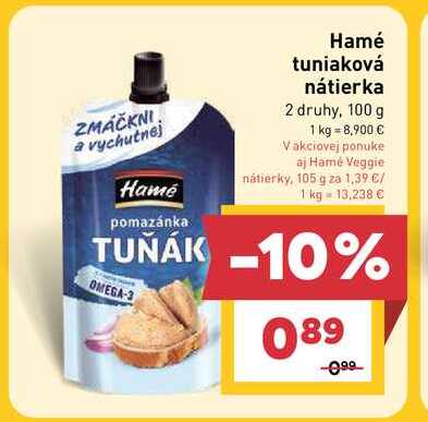 Hamé tuniaková nátierka 2 druhy, 100 g