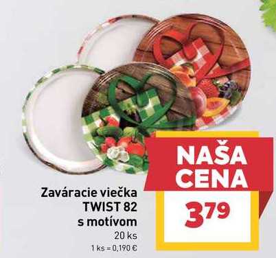 Zaváracie viečka TWIST 82 s motívom 20 ks