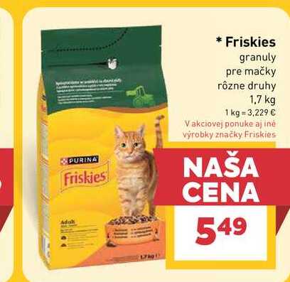 Friskies granuly pre mačky rôzne druhy 1,7 kg 