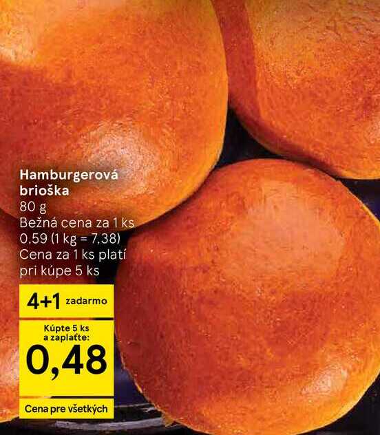 Hamburgerová brioška 80 g 
