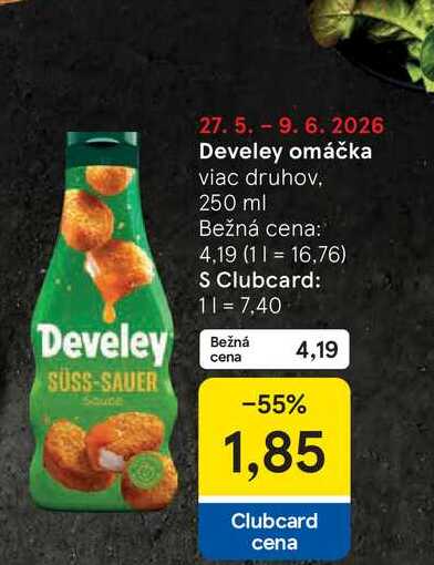 Develey omáčka viac druhov, 250 ml