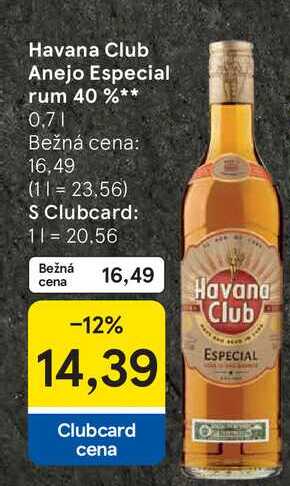 Havana Club Anejo Especial rum 40 % 0,7l v akcii