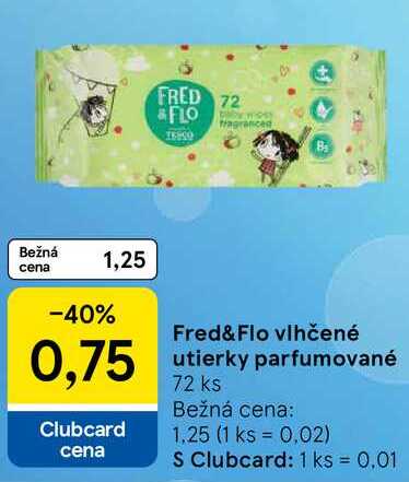 Fred&Flo vlhčené utierky parfumované 72 ks