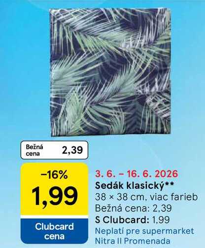 Sedák klasický 38 x 38 cm