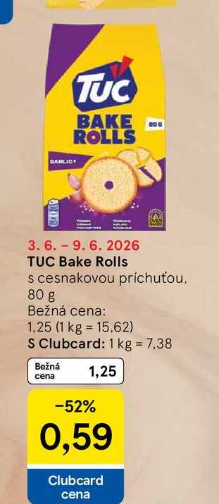 TUC Bake Rolls s cesnakovou príchuťou, 80 g 