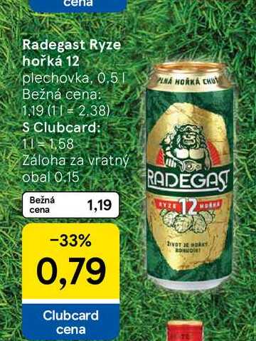 Radegast Ryze hořká 12 plechovka, 0,5l
