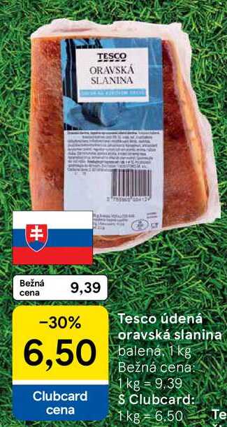 Tesco údená oravská slanina balená, 1 kg