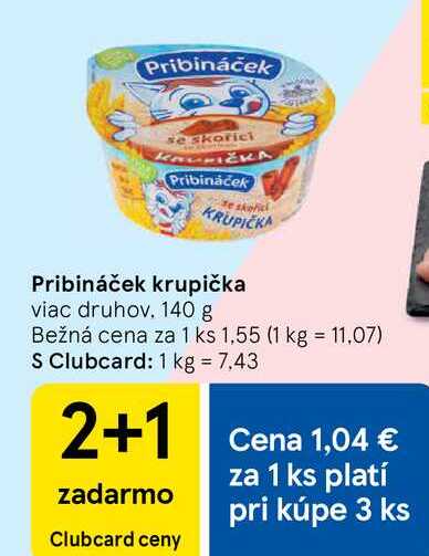 Pribináček krupička viac druhov 140 g
