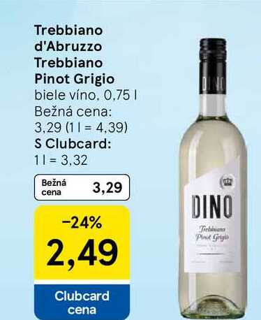 Trebbiano d'Abruzzo Pinot Grigio biele víno, 0,7l