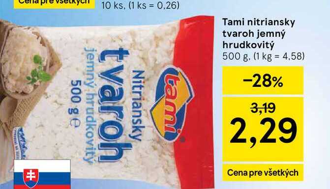 Tami nitriansky tvaroh jemný hrudkovitý 500 g