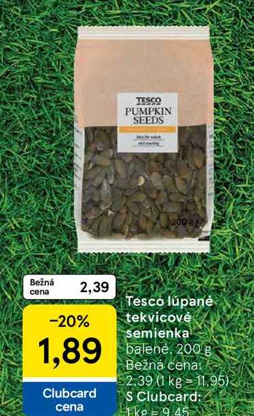 Tesco lúpané tekvicové semienka balené, 200 g