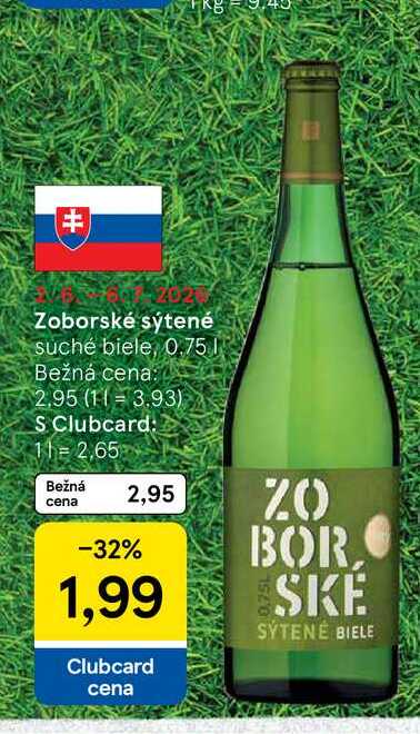 Zoborské sýtené suché biele, 0.75l