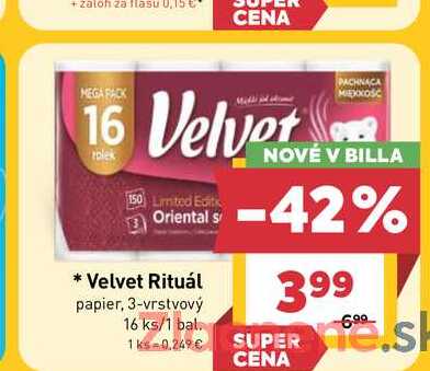 Velvet Rituál papier, 3-vrstvový 16 ks