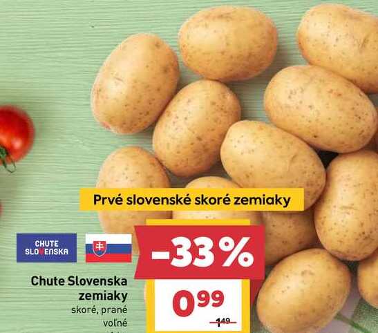 Chute Slovenska zemiaky skoré, prané voľné 1kg