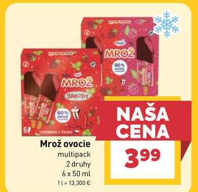 Mrož ovocie multipack 2 druhy 6 x 50 ml