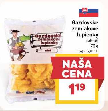 Gazdovské zemiakové lupienky solené 70g